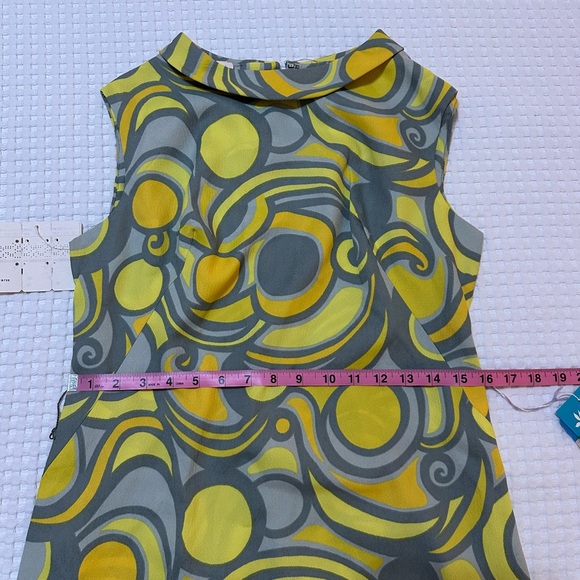 Vintage 1960s Psychedelic Mod Hostess Mini Dress Deadstock Women’s Size 12P NWT - Picture 9 of 11